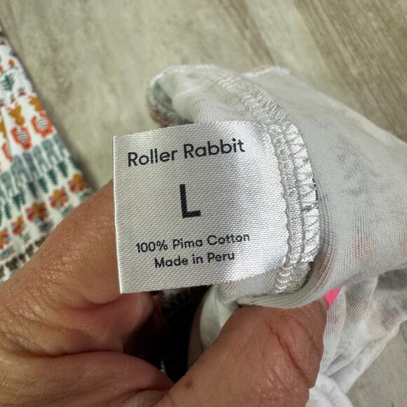 Roller Rabbit Bands Weave Pajama PJ Set in Woodland Animals Size Large - Picture 5 of 14